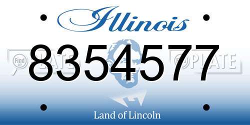 8354577 Illinois License Plate