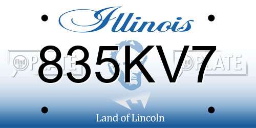 835KV7 Illinois License Plate