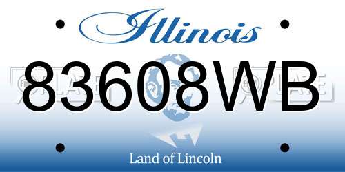 83608WB Illinois License Plate
