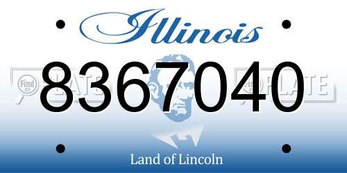 8367040 Illinois License Plate