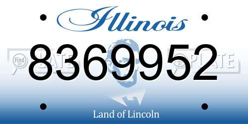 8369952 Illinois License Plate