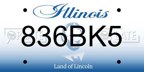 836BK5 Illinois License Plate
