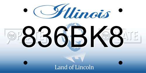 836BK8 Illinois License Plate