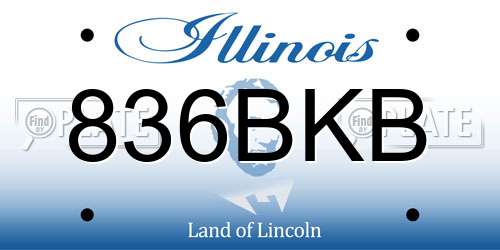 836BKB Illinois License Plate