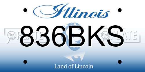 836BKS Illinois License Plate