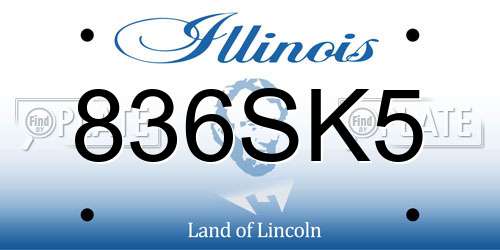 836SK5 Illinois License Plate
