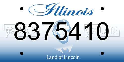 8375410 Illinois License Plate