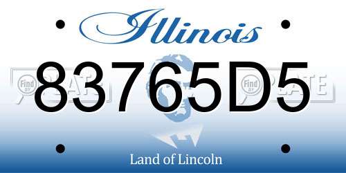 83765D5 Illinois License Plate