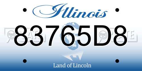 83765D8 Illinois License Plate