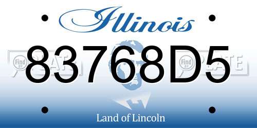 83768D5 Illinois License Plate