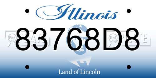 83768D8 Illinois License Plate