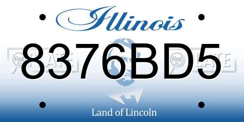 8376BD5 Illinois License Plate