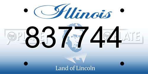 837744 Illinois License Plate