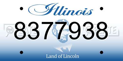 8377938 Illinois License Plate
