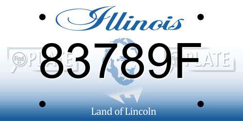 83789F Illinois License Plate