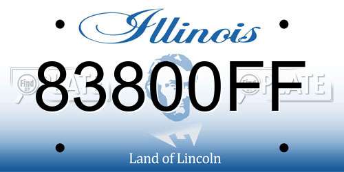 83800FF Illinois License Plate