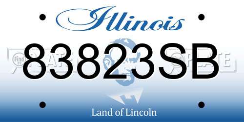 83823SB Illinois License Plate