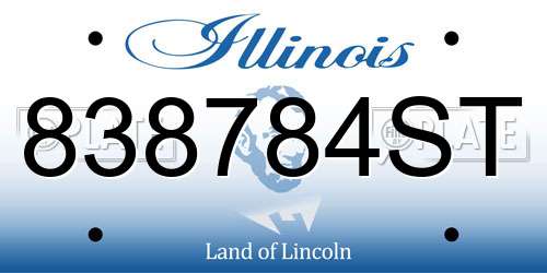 838784ST Illinois License Plate