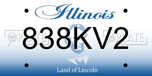 838KV2 Illinois License Plate