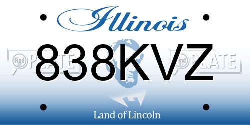 838KVZ Illinois License Plate