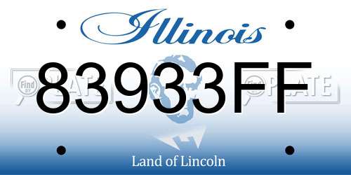 83933FF Illinois License Plate