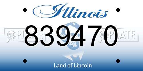 839470 Illinois License Plate