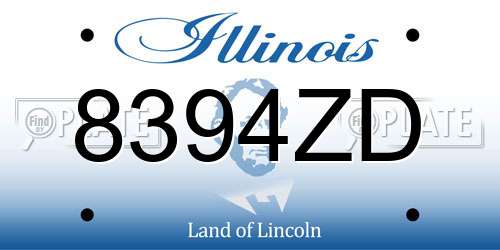 8394ZD Illinois License Plate