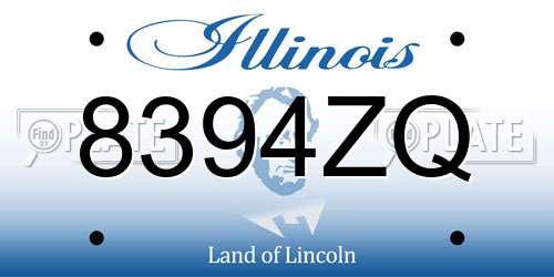8394ZQ Illinois License Plate