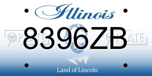 8396ZB Illinois License Plate