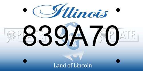 839A70 Illinois License Plate