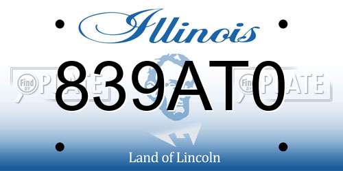 839AT0 Illinois License Plate