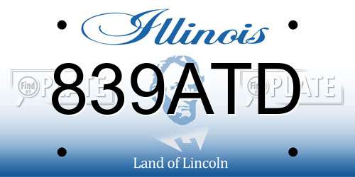 839ATD Illinois License Plate