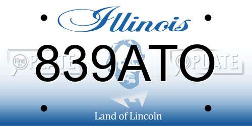 839ATO Illinois License Plate