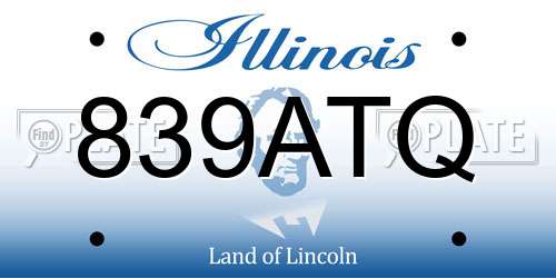 839ATQ Illinois License Plate