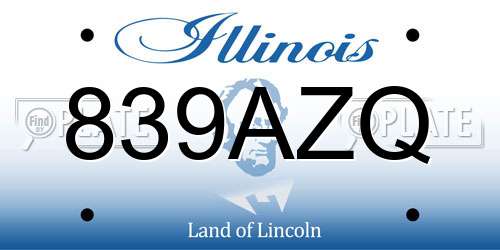 839AZQ Illinois License Plate