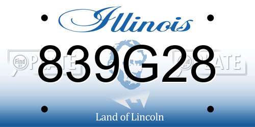 839G28 Illinois License Plate