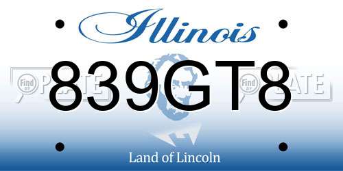 839GT8 Illinois License Plate