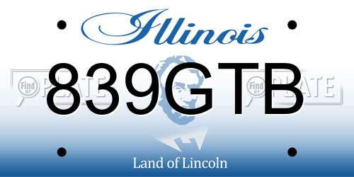 839GTB Illinois License Plate
