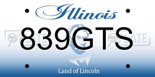 839GTS Illinois License Plate