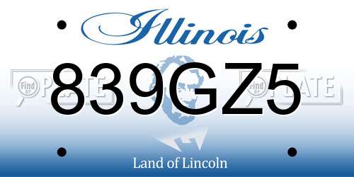 839GZ5 Illinois License Plate