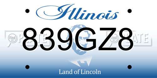 839GZ8 Illinois License Plate
