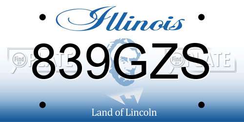 839GZS Illinois License Plate