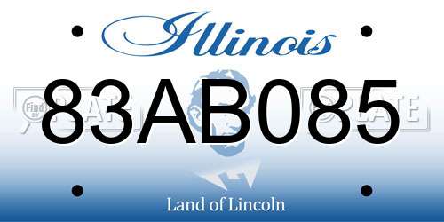 83AB085 Illinois License Plate