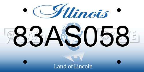 83AS058 Illinois License Plate