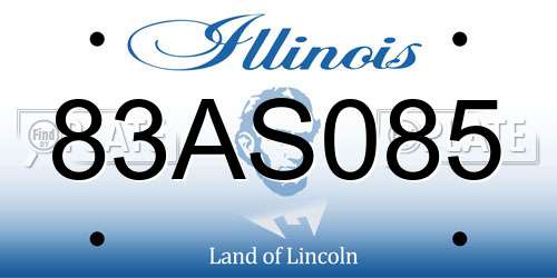 83AS085 Illinois License Plate