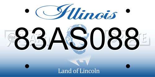 83AS088 Illinois License Plate