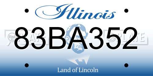 83BA352 Illinois License Plate