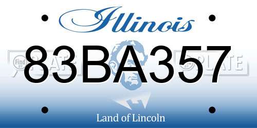 83BA357 Illinois License Plate