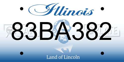 83BA382 Illinois License Plate