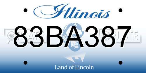 83BA387 Illinois License Plate